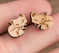 Thumbnail for Cute Wooden Stud Earrings