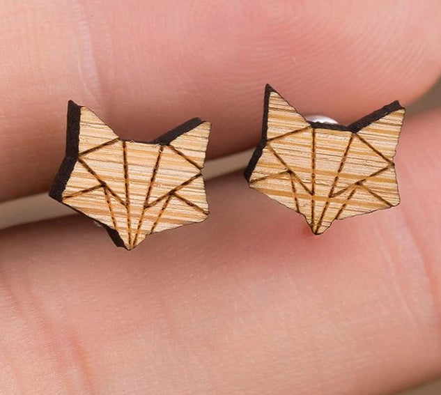 Cute Wooden Stud Earrings