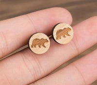 Thumbnail for Cute Wooden Stud Earrings