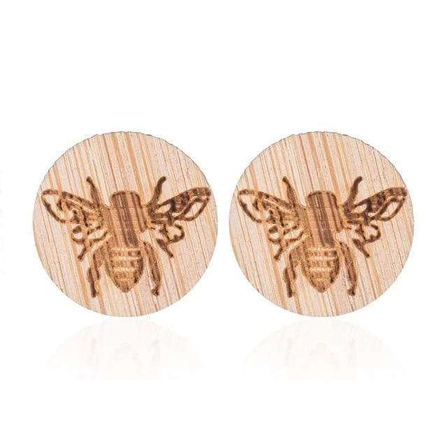 Cute Wooden Stud Earrings