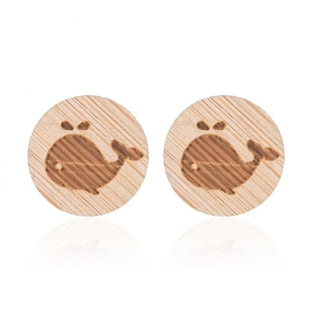 Cute Wooden Stud Earrings