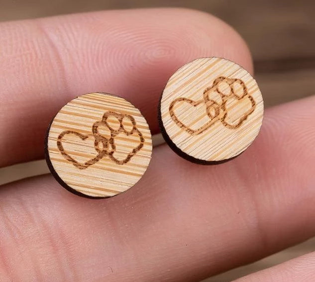 Cute Wooden Stud Earrings