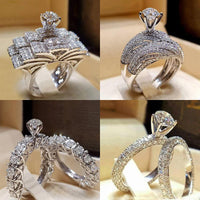 Thumbnail for Elegant Engagement Wedding Ring Set