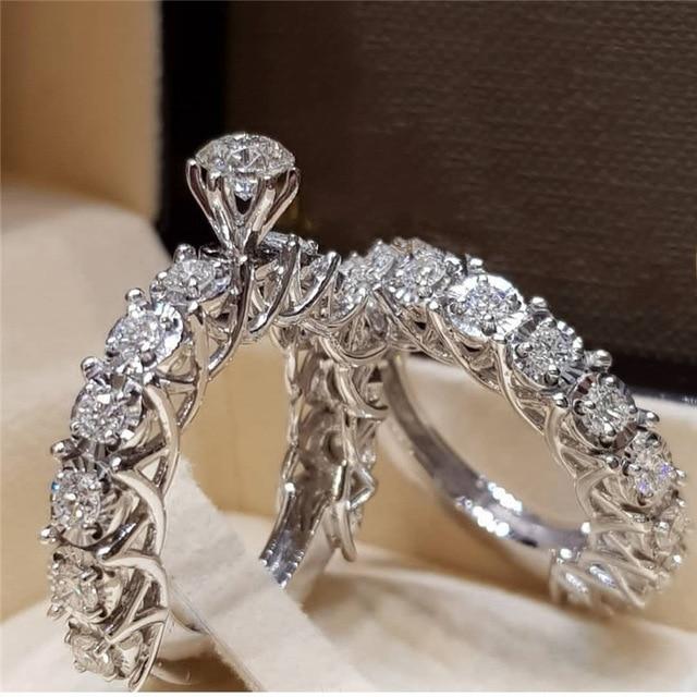 Elegant Engagement Wedding Ring Set