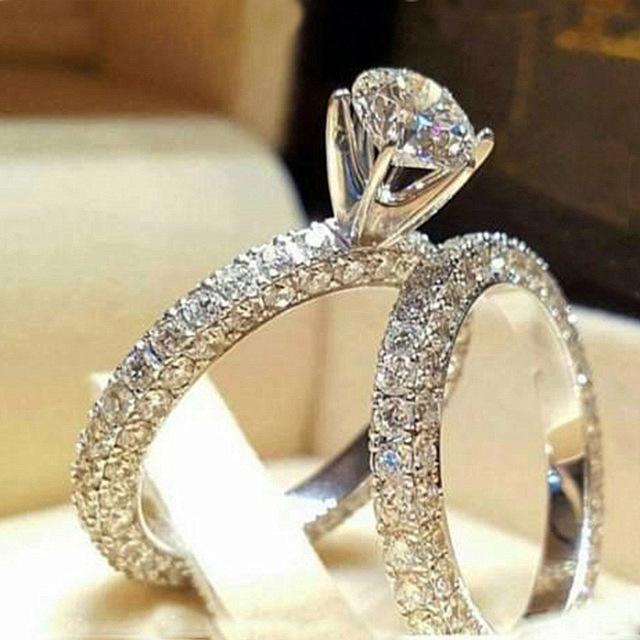 Elegant Engagement Wedding Ring Set