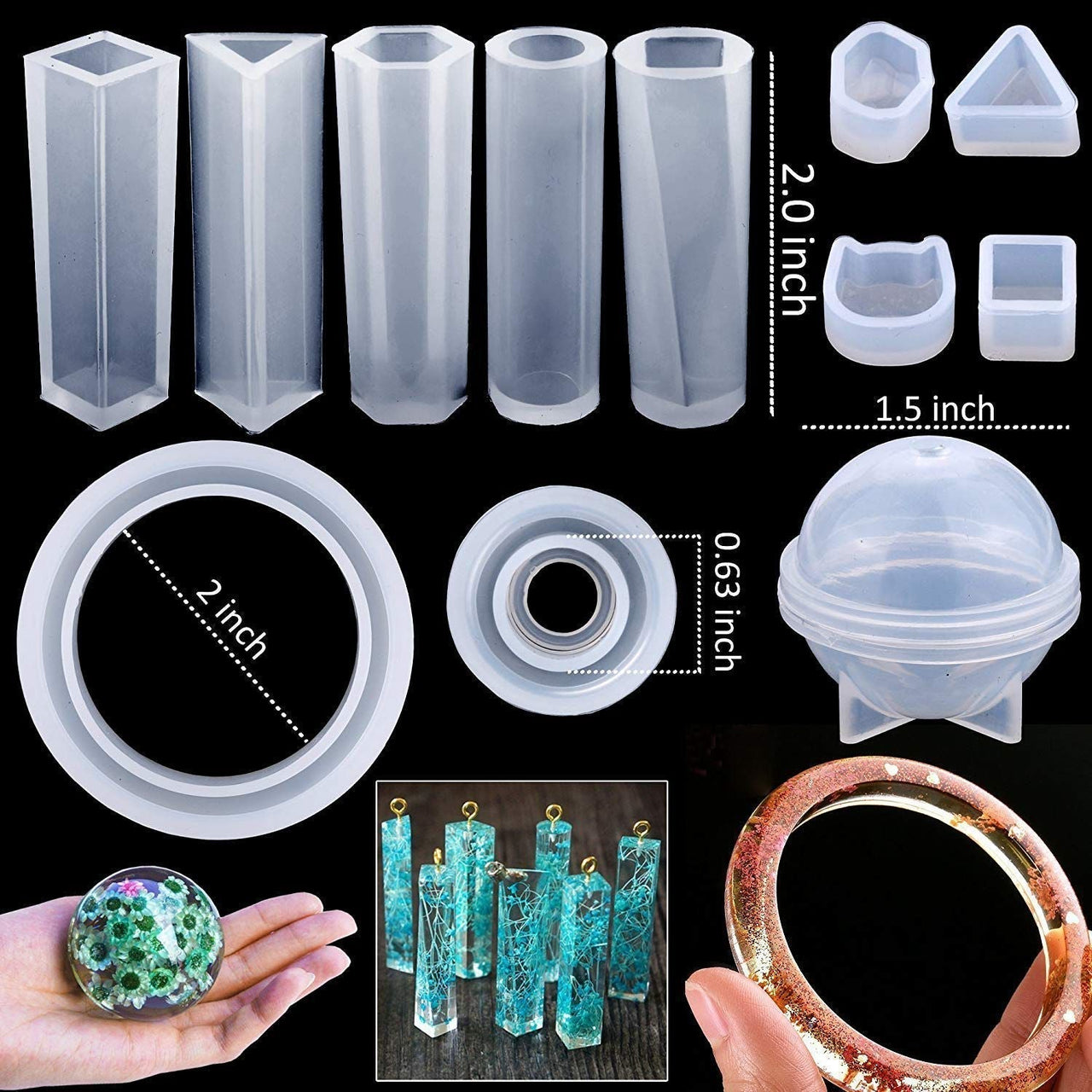 DIY Crystal Glue Jewelry Mold 83 Pcs Set