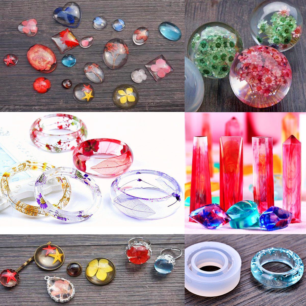 DIY Crystal Glue Jewelry Mold 83 Pcs Set