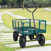 Thumbnail for Steel Garden Utility Cart Wagon w/ 550lbs Capacity, Removable Sides, Handle