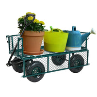 Thumbnail for Steel Garden Utility Cart Wagon w/ 550lbs Capacity, Removable Sides, Handle