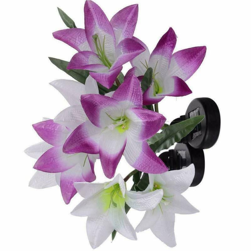 2 Pack Solar Power Lily Flower LED Lights