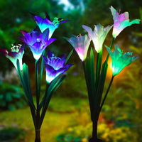 Thumbnail for 2 Pack Solar Power Lily Flower LED Lights