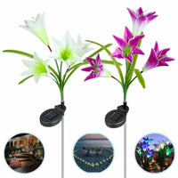 Thumbnail for 2 Pack Solar Power Lily Flower LED Lights