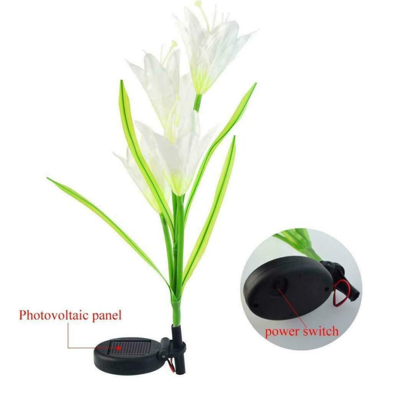 2 Pack Solar Power Lily Flower LED Lights