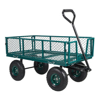 Thumbnail for Steel Garden Utility Cart Wagon w/ 550lbs Capacity, Removable Sides, Handle