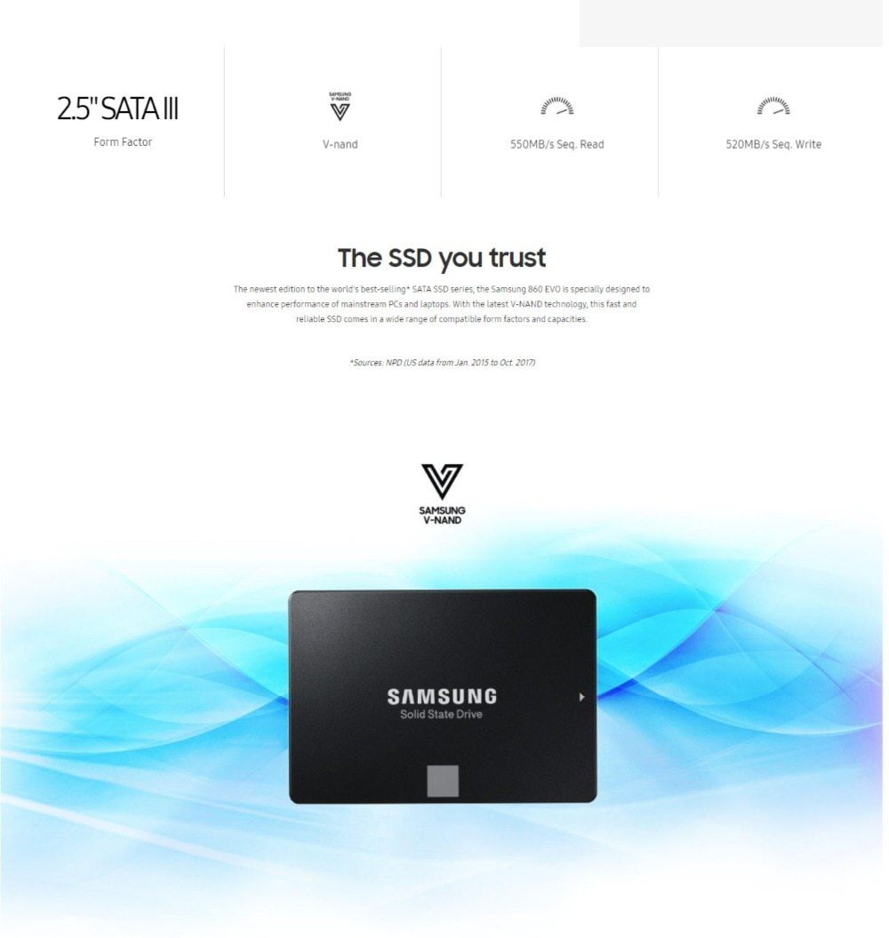 Samsung 860 EVO 2.5" Internal Solid State Drive
