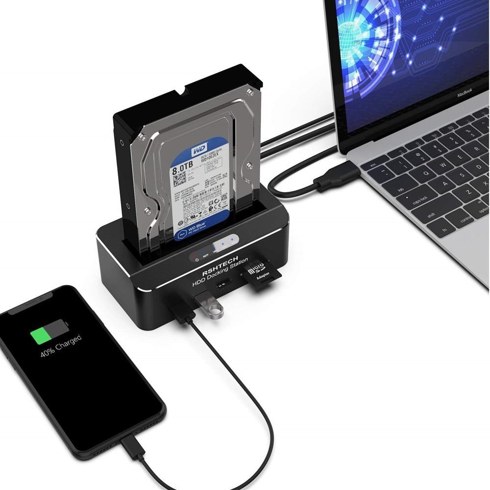 SATA HDD Docking Station with Card Readers & USB Ports