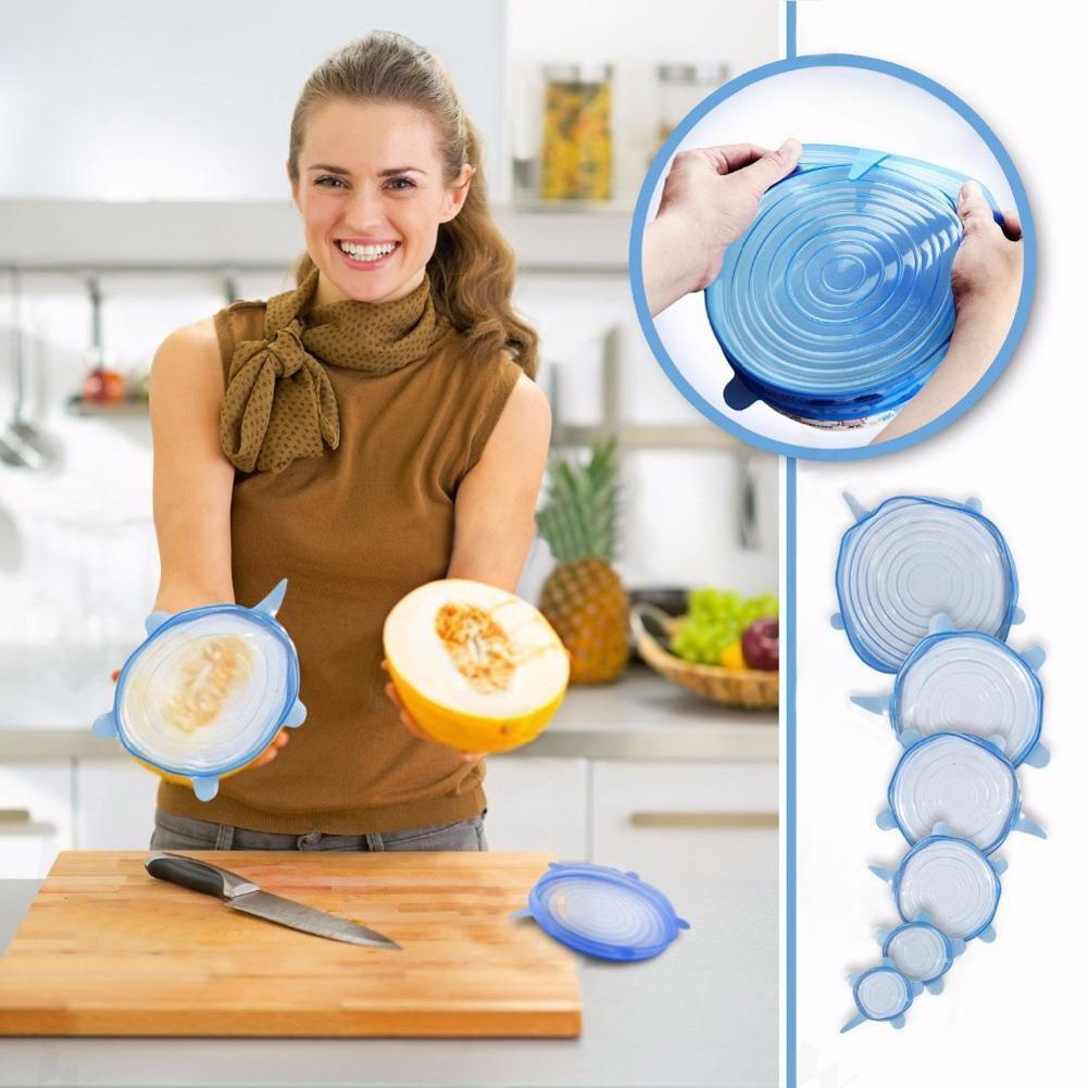 Universal Silicone Stretch Lids 6 Pack