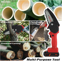 Thumbnail for 550W 21V Electric Cordless Chain Saw One-Hand Saw Wood Cutter w/ Battery&Charger