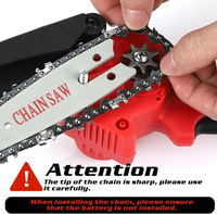 Thumbnail for 550W 21V Electric Cordless Chain Saw One-Hand Saw Wood Cutter w/ Battery&Charger