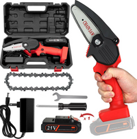 Thumbnail for 550W 21V Electric Cordless Chain Saw One-Hand Saw Wood Cutter w/ Battery&Charger