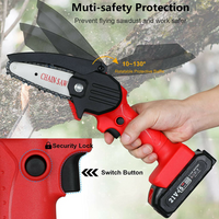 Thumbnail for 550W 21V Electric Cordless Chain Saw One-Hand Saw Wood Cutter w/ Battery&Charger