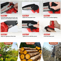 Thumbnail for 550W 21V Electric Cordless Chain Saw One-Hand Saw Wood Cutter w/ Battery&Charger
