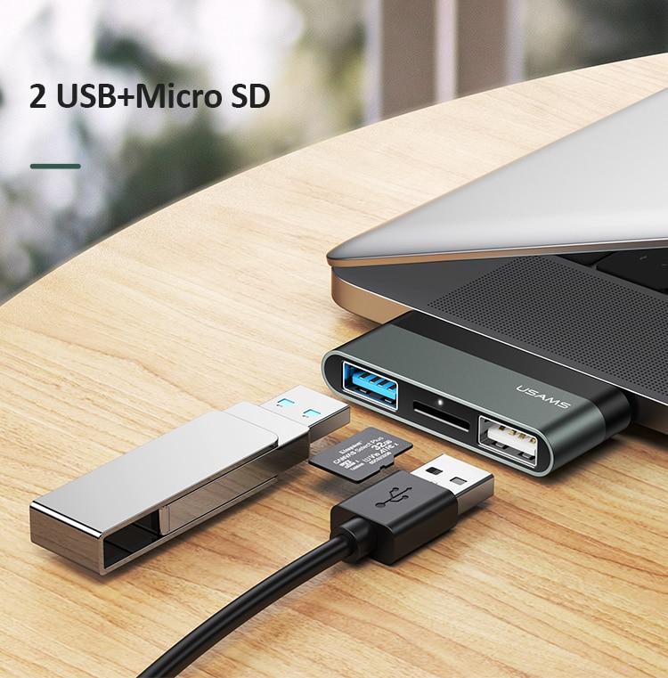 USB-C To 3-Port USB Hub