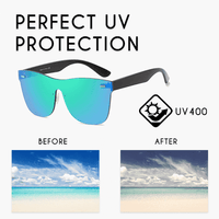 Thumbnail for Colored Rimless Mirror Sunglasses PeekWise