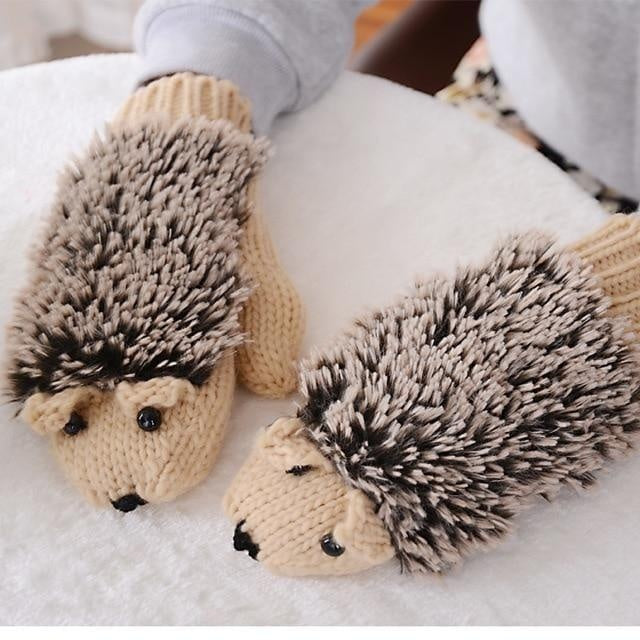 Cute Hedgehog Mittens PeekWise